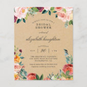 Haushalt Rustikales Burgund Blush Bloral Brautpart (Vorderseite)