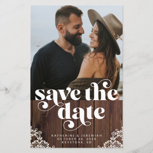 HAUSHALT Rustikales Foto der Holzspitze Save the D (Vorderseite)