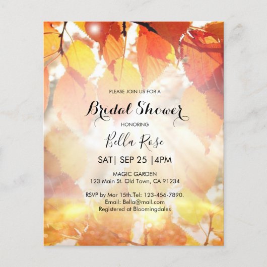 Haushalt Rustikales Herbstfallen Brautparty einlad (Vorderseite)