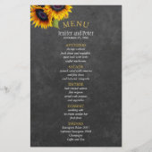 HAUSHALT Rustikales Hochzeitsmenü für Sonnenblumen Flyer (Vorne)