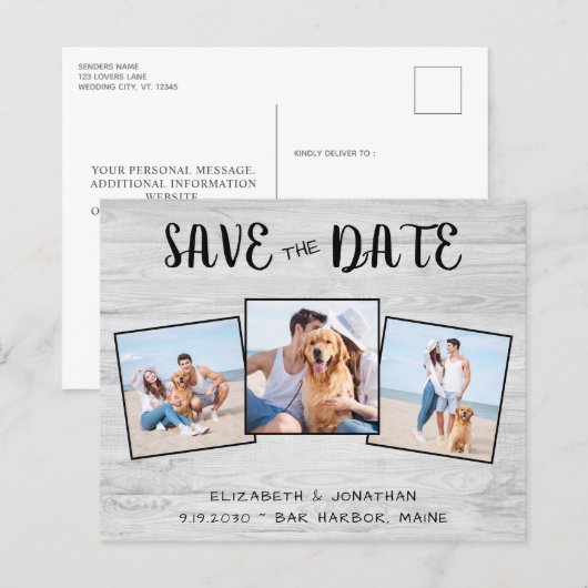 Haushalt Rustikales Holz 3 Fotos Hochzeit speicher (Vorne/Hinten)