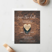 Haushalt Rustikales Holz Save the Date Hochzeit im Mitteilungskarte (Vorderseite/Rückseite Beispiel)