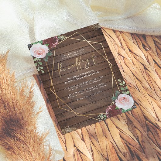 Haushalt Rustikales Holzburgundy & geometrische Ho