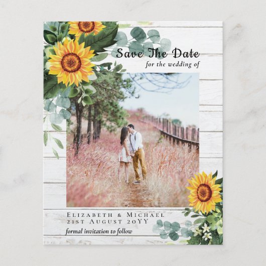 HAUSHALT RUSTISCH Save the Date Rustikale Sonnenbl Flyer (Vorne)