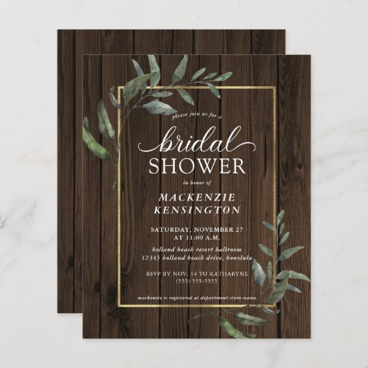 Haushalt Rustisches Eukalyptus-Brautparty (Vorne/Hinten)