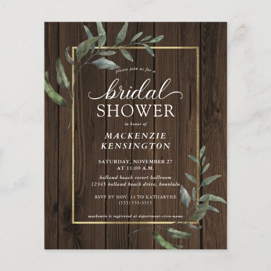 Haushalt Rustisches Eukalyptus-Brautparty (Vorderseite)