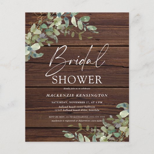 Haushalt Rustisches Eukalyptus-Brautparty (Vorderseite)