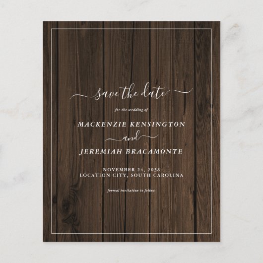 Haushalt Rustisches Eukalyptus-Foto Save the Date (Rückseite)