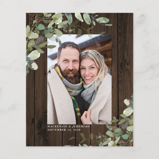 Haushalt Rustisches Eukalyptus-Foto Save the Date (Vorderseite)