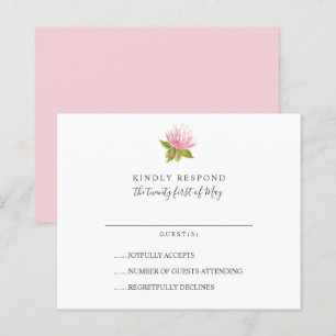 HAUSHALT Schöne rosa grüne Blume Hochzeit RSVP