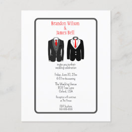 HAUSHALT Schwarz und Graue Gay Couple Wedding Flyer