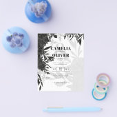 HAUSHALT Schwarze Rose Elegante White Wedding Einl Flyer (Einzeln)