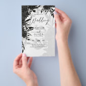 HAUSHALT Schwarze Rose Elegante White Wedding Einl Flyer (Handgriff)