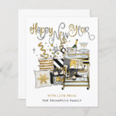 HAUSHALT Schwarzes Gold Glitzer Skript glücklich N (Vorne/Hinten)