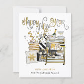 HAUSHALT Schwarzes Gold Glitzer Skript glücklich N (Vorderseite)