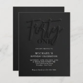 HAUSHALT Schwarzes Skript 40. Erwachsene Geburtsta (Vorne/Hinten)