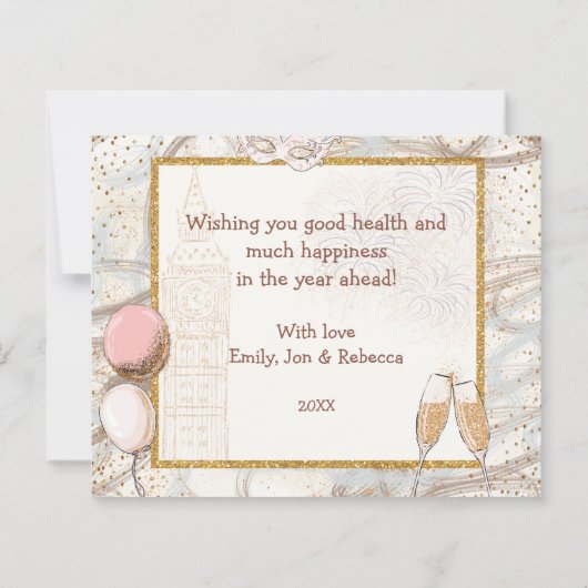 HAUSHALT Script Champagne Balloons Frohes Neues Ja (Rückseite)