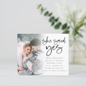 Haushalt Sie sagte ja QR-Foto Save the Date (Stehend Vorderseite)