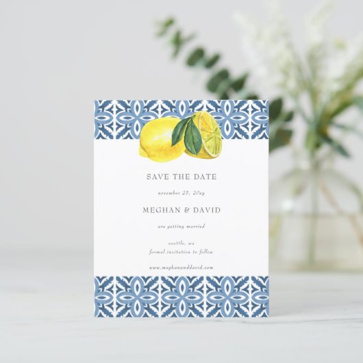 Haushalt Sizilien Mittelmeer Lemon Save the Date (Stehend Vorderseite)