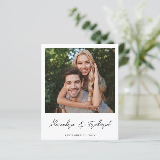 Haushalt Sofortiges Foto 2 Save the Date - weiß (Stehend Vorderseite)