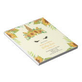 HAUSHALT Sonnenblumen Einhorn Gelbe Einladung Notizblock (angewinkelt)