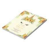 HAUSHALT Sonnenblumen Einhorn Gelbe Einladung Notizblock (Rotiert)