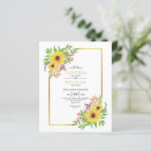 HAUSHALT Sonnenblumen Wasserfarbe Einladung (Stehend Vorderseite)
