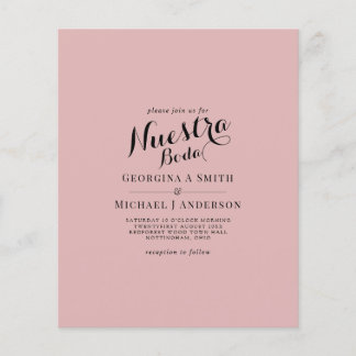 HAUSHALT Spanisch Hochzeit zweisprachige Boda Wedd Flyer