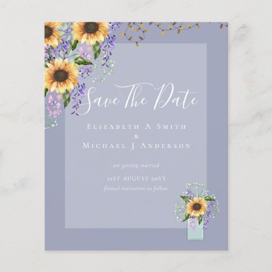 HAUSHALT SPAREN DIE DATEN Rustikale Sonnenblumen L (Vorderseite)