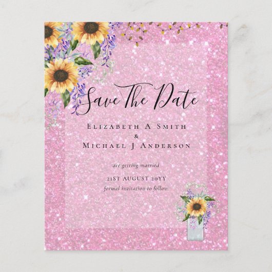 HAUSHALT SPAREN DIE DATEN Rustikale Sonnenblumen L Flyer (Vorne)