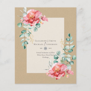 HAUSHALT SPAREN DIE DATEN - Weiße Rosen Blumenbeet Flyer