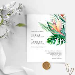 HAUSHALT Tropische Blume Hochzeit Einladung