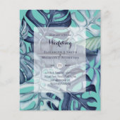 HAUSHALT Tropisches Leaf Blue Aquamarine Hochzeit  (Vorderseite)