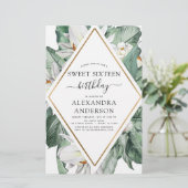 Haushalt Tropisches Magnolia Süß 16 Einladung (Stehend Vorderseite)