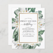 Haushalt Tropisches Magnolia Süß 16 Einladung (Vorne/Hinten)