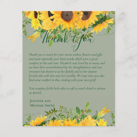 HAUSHALT Vielen Dank für die Vorlagen der Beerdigu (Vorderseite)