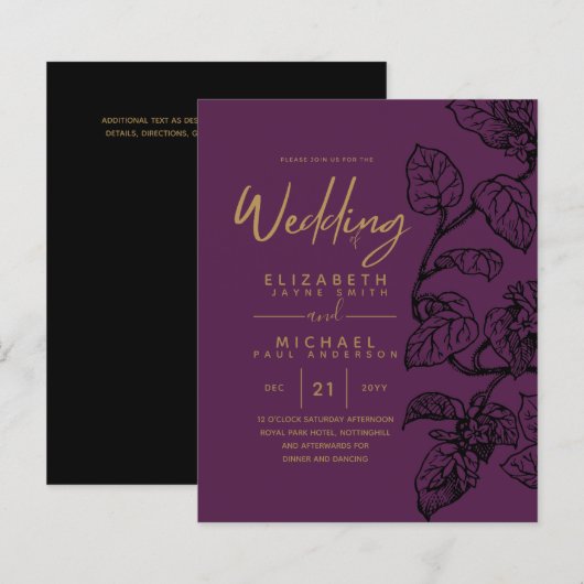 HAUSHALT Vintager Garten Leaf Classic Wedding Einl (Vorne/Hinten)