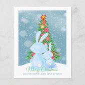 HAUSHALT Weihnachten Hasen mit schneebedecktem Bau (Vorderseite)