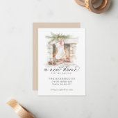 HAUSHALT Weihnachten Strumpf Eine neue Zuhause-Mov Mitteilungskarte (Vorderseite/Rückseite Beispiel)