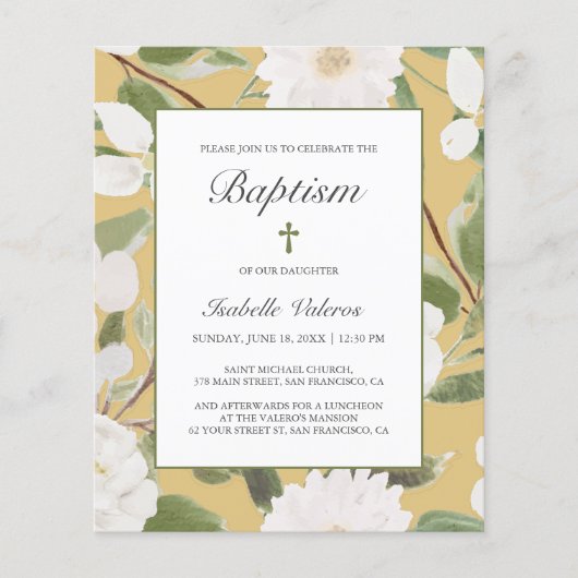 HAUSHALT Weiße Blume Blätter gelb b APTISM (Vorderseite)