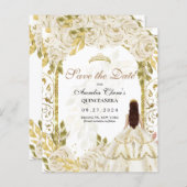 HAUSHALT Weiße Blumenprinzessin Goldener Bogen Qui (Vorne/Hinten)