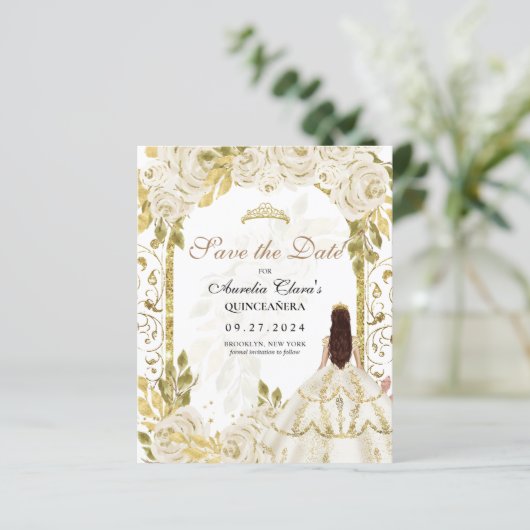 HAUSHALT Weiße Blumenprinzessin Goldener Bogen Qui (Stehend Vorderseite)