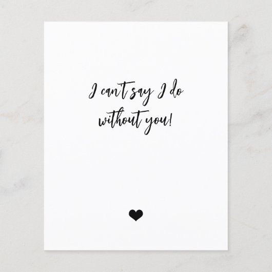 Haushalt werden Sie mein Vorschlag für Trauzeugin (Rückseite)