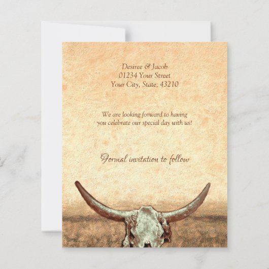 Haushalt Western Rustikales Land Save the Date (Rückseite)