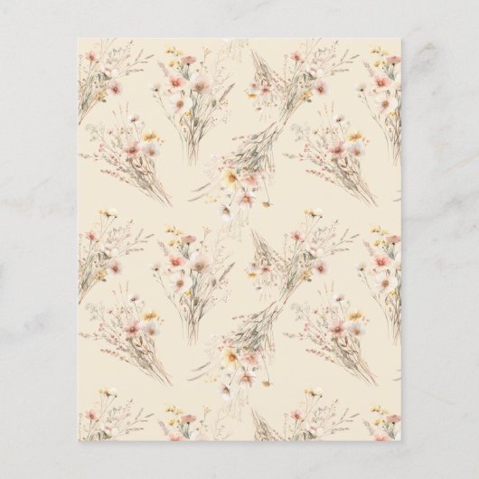 HAUSHALT Whimsical Rustic Meadow Wildblume Hochzei (Rückseite)