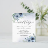HAUSHALT Whimsikskript floral Dusty Blue Wedding (Stehend Vorderseite)