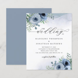 HAUSHALT Whimsikskript floral Dusty Blue Wedding