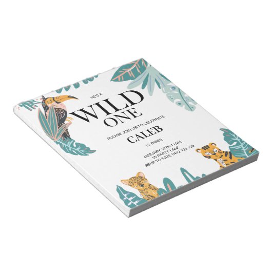HAUSHALT Wild One Niedlich Dschungel Thema Erste E Notizblock (angewinkelt)