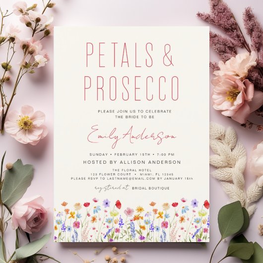 Haushalt Wildblume Petals & Prosecco Brautparty