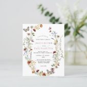 Haushalt - Wilde Blume Einladung zur Hochzeit (Stehend Vorderseite)